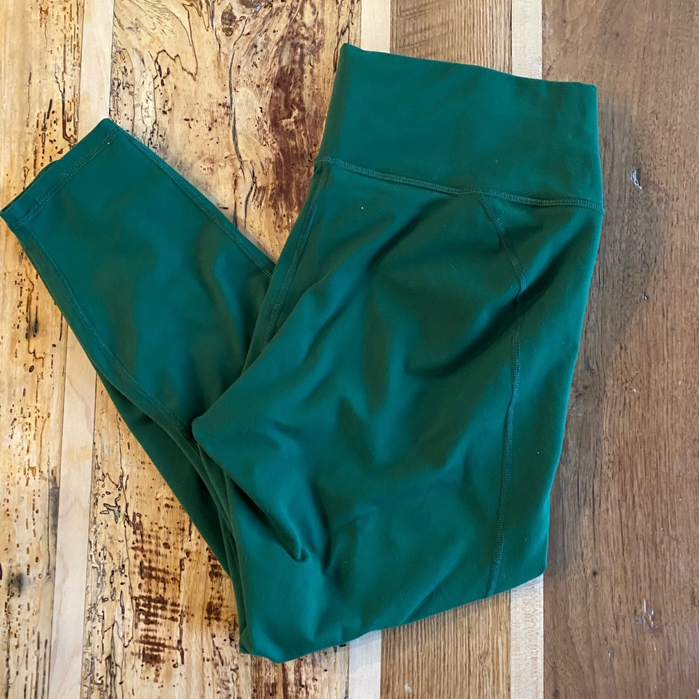 Fabletics Powerhold Leggings Green Sz L EUC